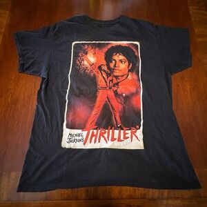 Michael Jackson THRILLER Album Photo Graphic T-Shirt Black Licensed Merch King